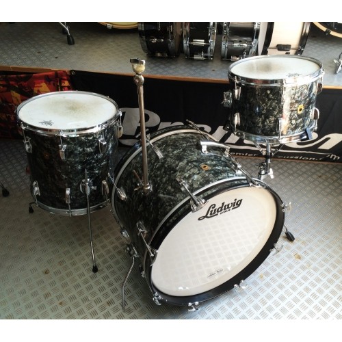Ludwig - Perkusja Downbeat  Vintage 1965 - Black Diamond Pearl