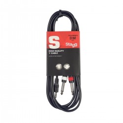 Stagg - kabel instrumentalny mini jack- 2 x jack 3m SYC3/MPS2P