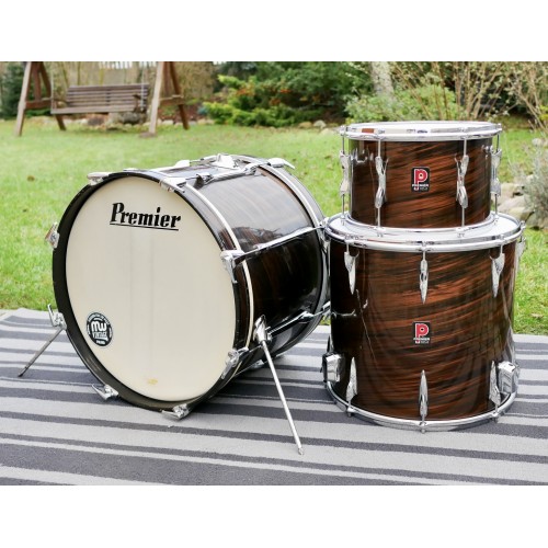 Premier - perkusja B202 Mahogany 20" 12" 16" Duroplastic Ringo - lata 60.