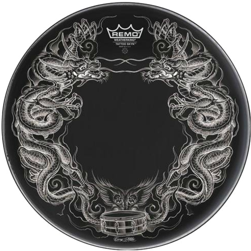 Remo naciąg rezo Tattoo Dragon Skyn On Black 20"