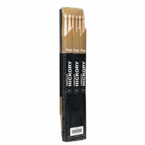 Stagg - pałki American Hickory 5A 5-pack + 1 para Gratis